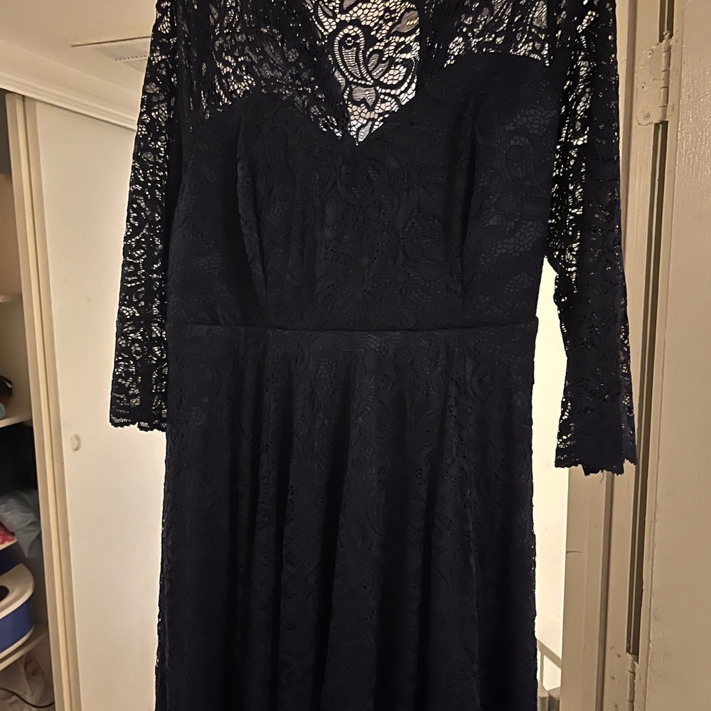 Torrid Navy Lace Long Sleeve Dress